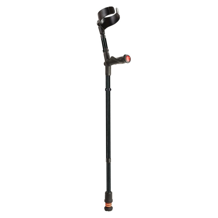 Flexyfoot Black Closed Cuff Comfort Grip Double Adjustable Crutch (Left Hand)