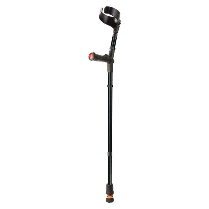 Flexyfoot Black Closed-Cuff Comfort-Grip Double-Adjustable Crutch (Right Hand)