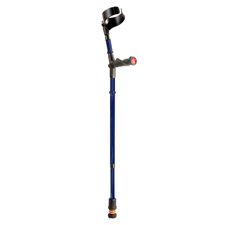 Flexyfoot Blue Closed-Cuff Comfort-Grip Double-Adjustable Crutch (Left Hand)