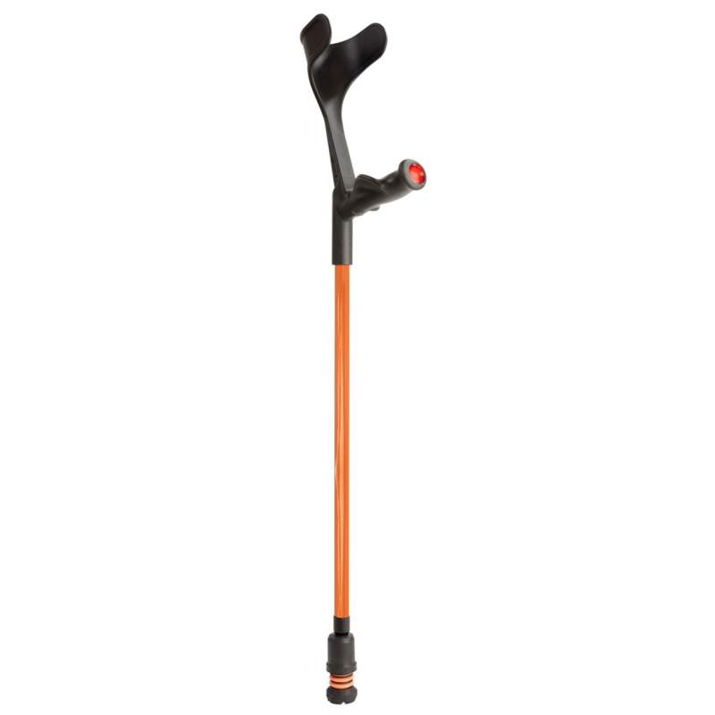 Flexyfoot Comfort Grip Open Cuff Orange Crutch for the Left Hand