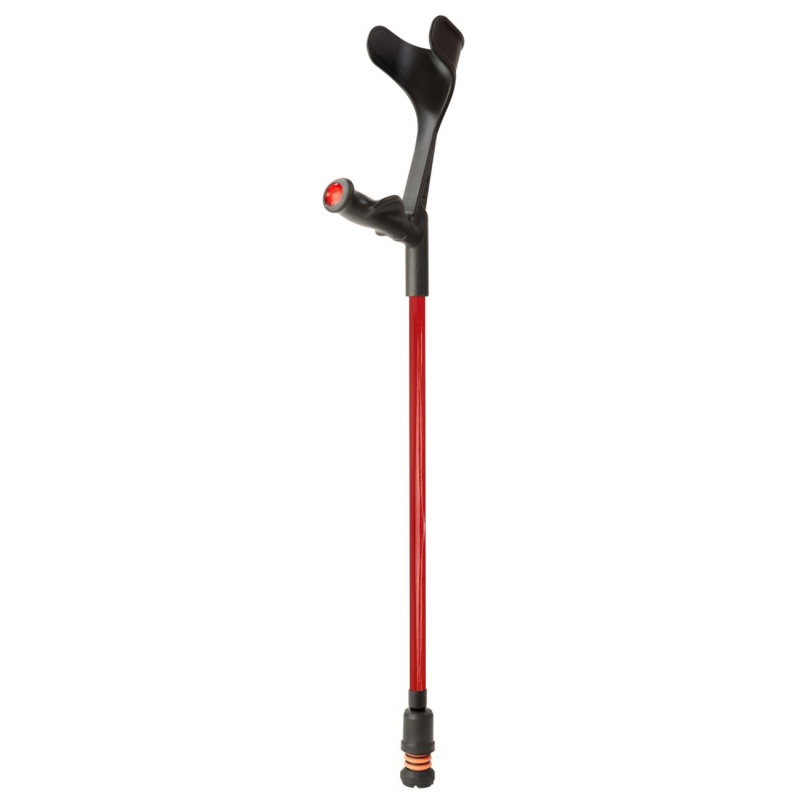 Flexyfoot Comfort Grip Open Cuff Red Crutch for the Right Hand