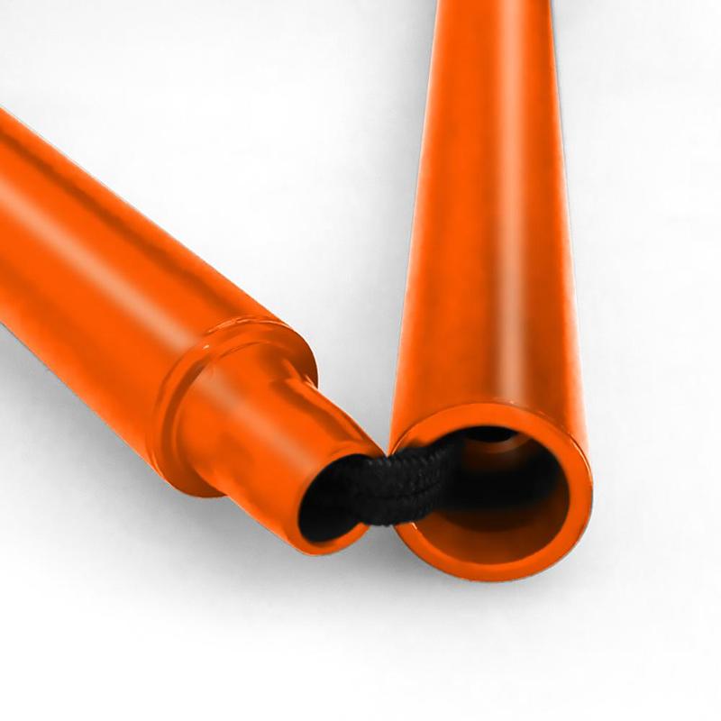 The locked joints of the Flexyfoot Folding Walking Stick enable easy height adjustment Flexyfoot Soft Derby Handle Orange Folding Walking Stick Joints