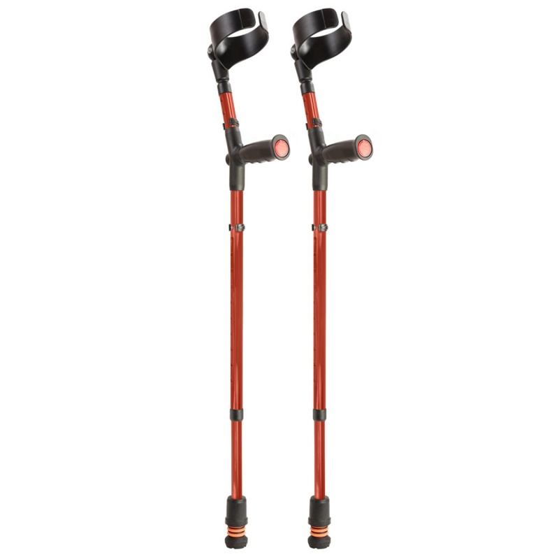 Flexyfoot Standard Soft Grip Handle Closed Cuff Red Crutches (Pair)