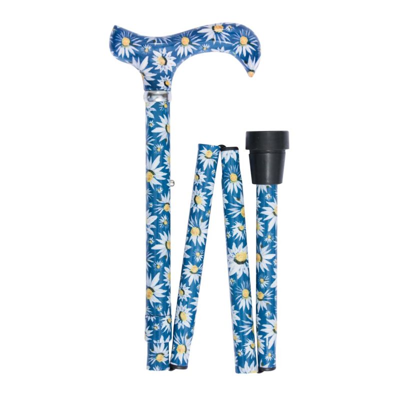 Folding Adjustable British Daisies Derby Cane