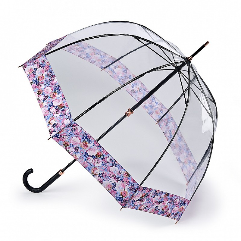 Fulton Birdcage Luxe Clear Dome Umbrella (Digital Blossom)