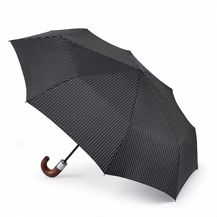 Fulton Chelsea City-Stripe Gents Auto Compact Umbrella (Black)