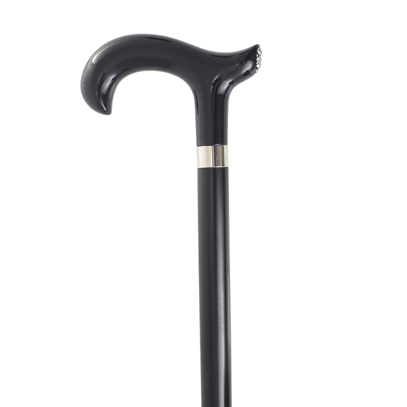 Gents' Black Derby Cane with Swarovski Elements