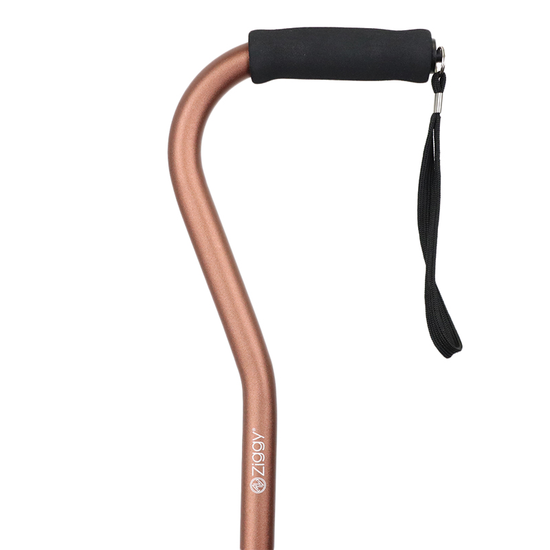 Height-Adjustable Offset Matte Bronze Cane