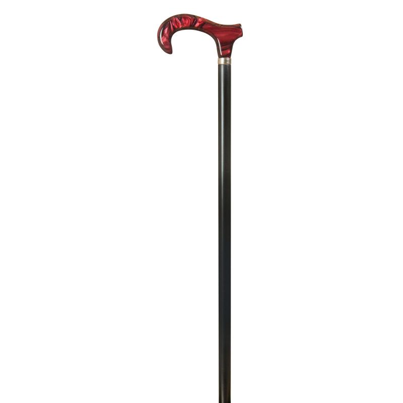 Marbled Garnet Derby Moderne Handle Walking Cane