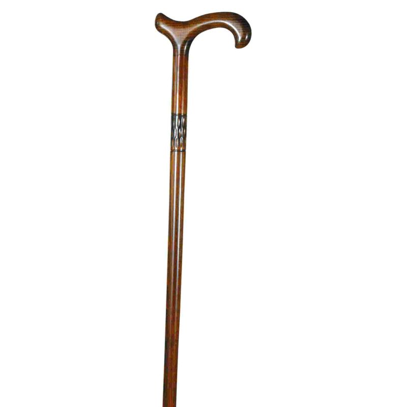 Gents' Milled Collar Beech Derby Walking Cane