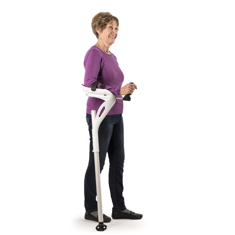 M+D Adjustable Forearm Crutch Cane Alternative (White)