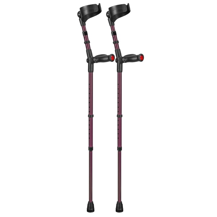 Ossenberg Closed-Cuff Comfort-Grip Double-Adjustable Aubergine Crutches (Pair)