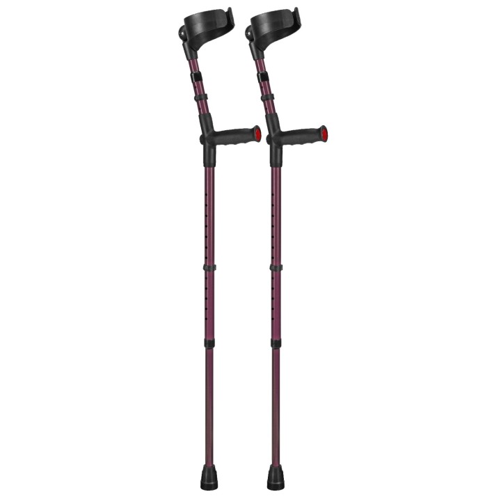 Ossenberg Closed-Cuff Soft-Grip Double-Adjustable Aubergine Crutches (Pair)