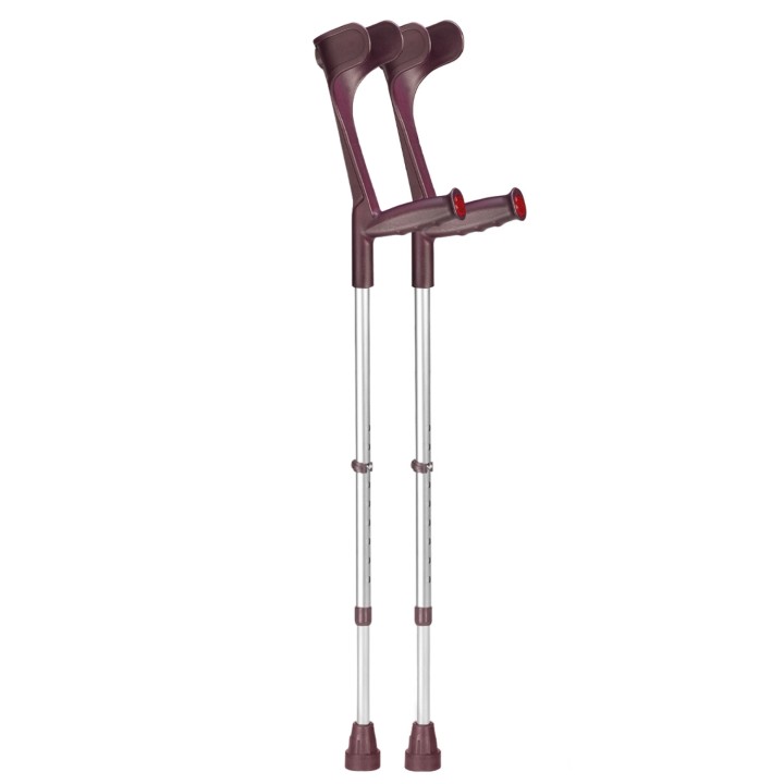 Ossenberg Open-Cuff Adjustable Aubergine Crutches (Pair)
