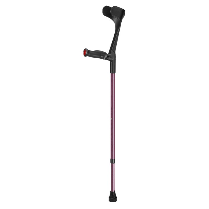 Ossenberg Open-Cuff Comfort-Grip Adjustable Aubergine Crutch (Left Hand)
