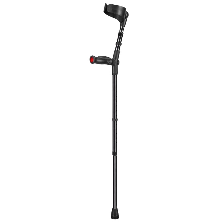 Ossenberg Closed-Cuff Comfort-Grip Double-Adjustable Black Crutch (Right Hand)