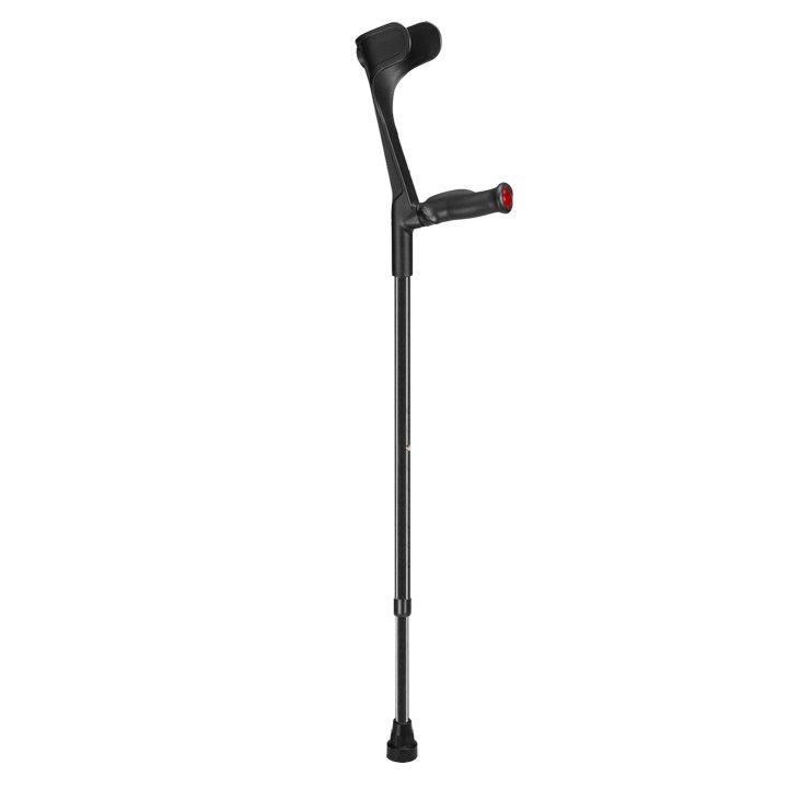 Ossenberg Open-Cuff Comfort-Grip Adjustable Black Crutch (Right Hand)