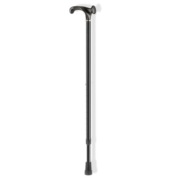 Ossenberg Crutch Handle Adjustable Black Aluminium Walking Stick (Right Hand)