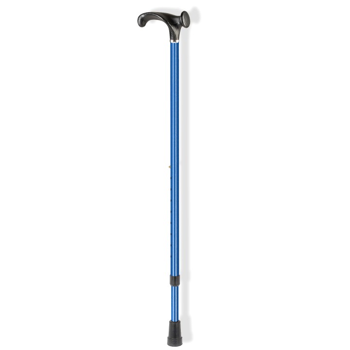 Ossenberg Crutch Handle Adjustable Blue Aluminium Walking Stick (Left Hand)