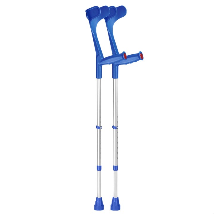 Ossenberg Open-Cuff Adjustable Blue Crutches (Pair)