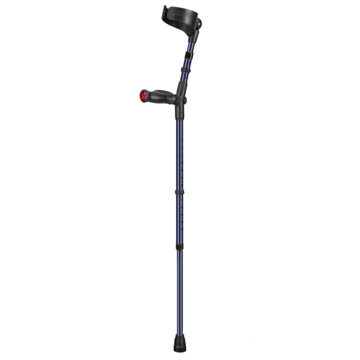 Ossenberg Closed Cuff Comfort Grip Double Adjustable Blue Crutch (Left Handed)