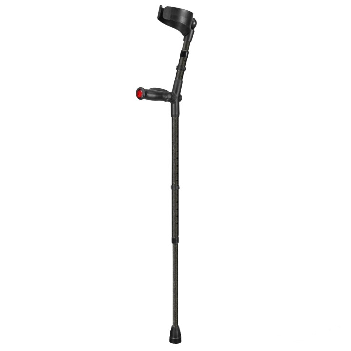 Ossenberg Closed Cuff Comfort Grip Double Adjustable Textured Black Crutch (Left Hand)