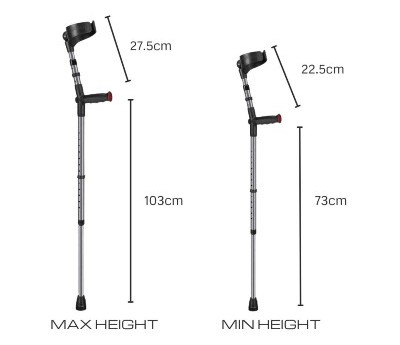 Ossenberg Soft Grip Grey Crutch - WalkingSticks.co.uk
