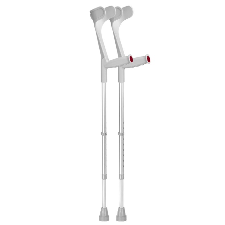 Ossenberg Open-Cuff Adjustable Grey Crutches (Pair)