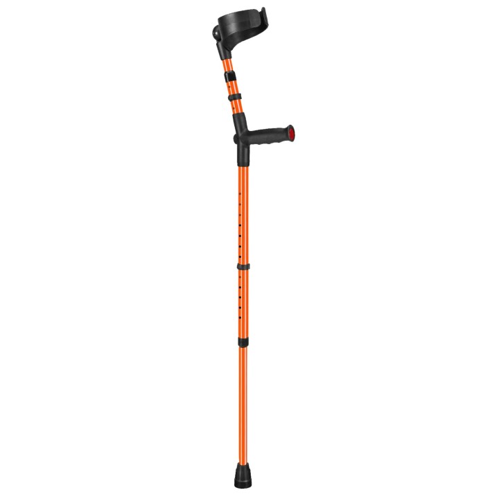 Ossenberg Closed-Cuff Soft-Grip Double-Adjustable Orange Crutch