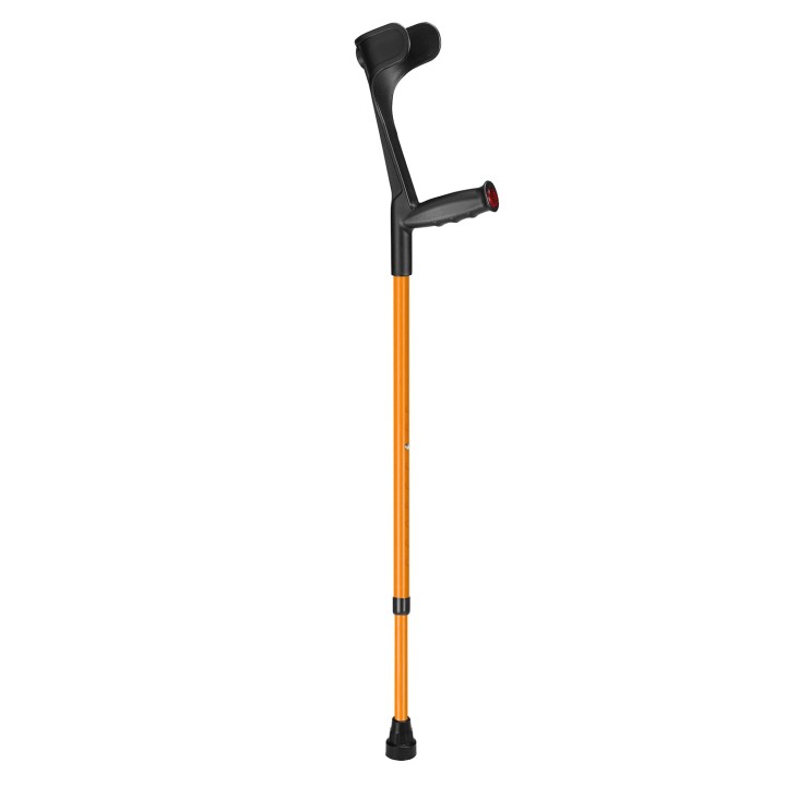 Ossenberg Open-Cuff Soft-Grip Adjustable Orange Crutch
