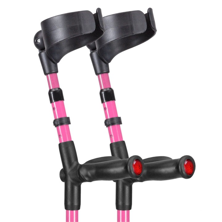 Ossenberg Closed Cuff Pink Crutches Pair WalkingSticks.co.uk