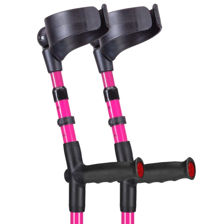 Ossenberg Soft Grip Pink Crutches Pair WalkingSticks.co.uk