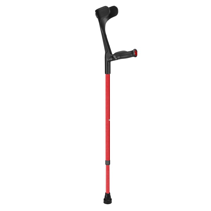 Ossenberg Open-Cuff Comfort-Grip Adjustable Red Crutch (Right Hand)