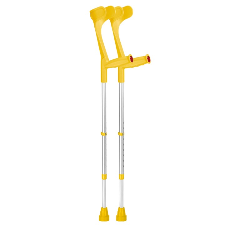 Ossenberg Open-Cuff Adjustable Yellow Crutches (Pair)