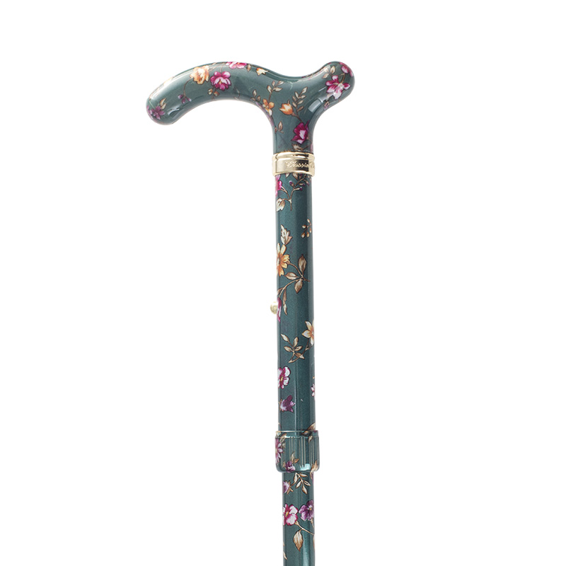 Petite EasyJoint Green Floral Cane WalkingSticks.co.uk