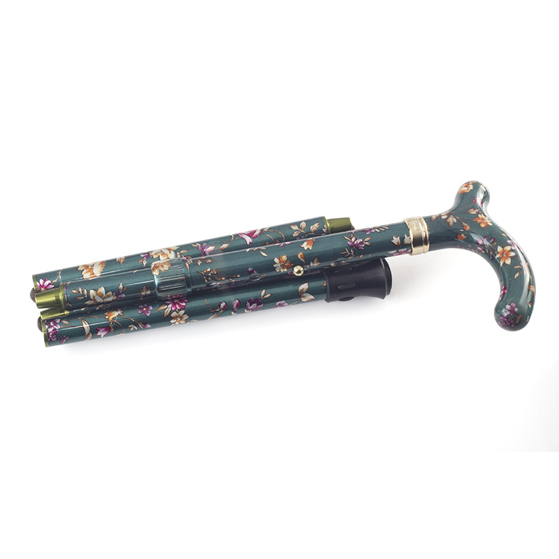 Folded Green Floral Cane