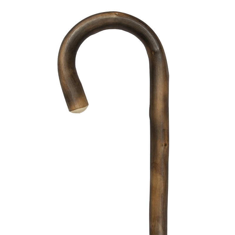 Scorched Chestnut Crook Handle Walking Stick