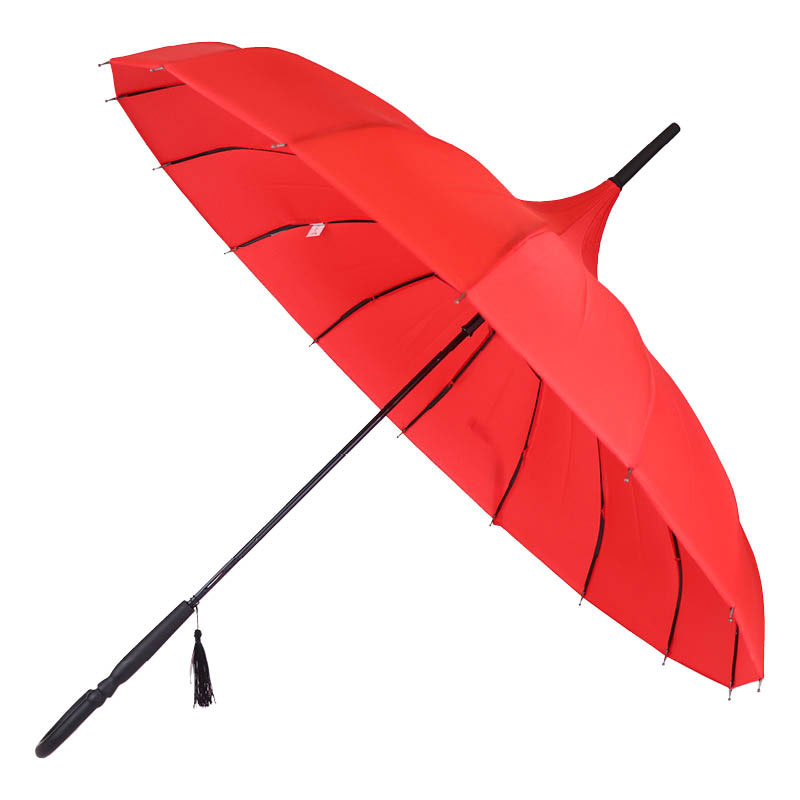 Boutique Classic Pagoda Umbrella in Black