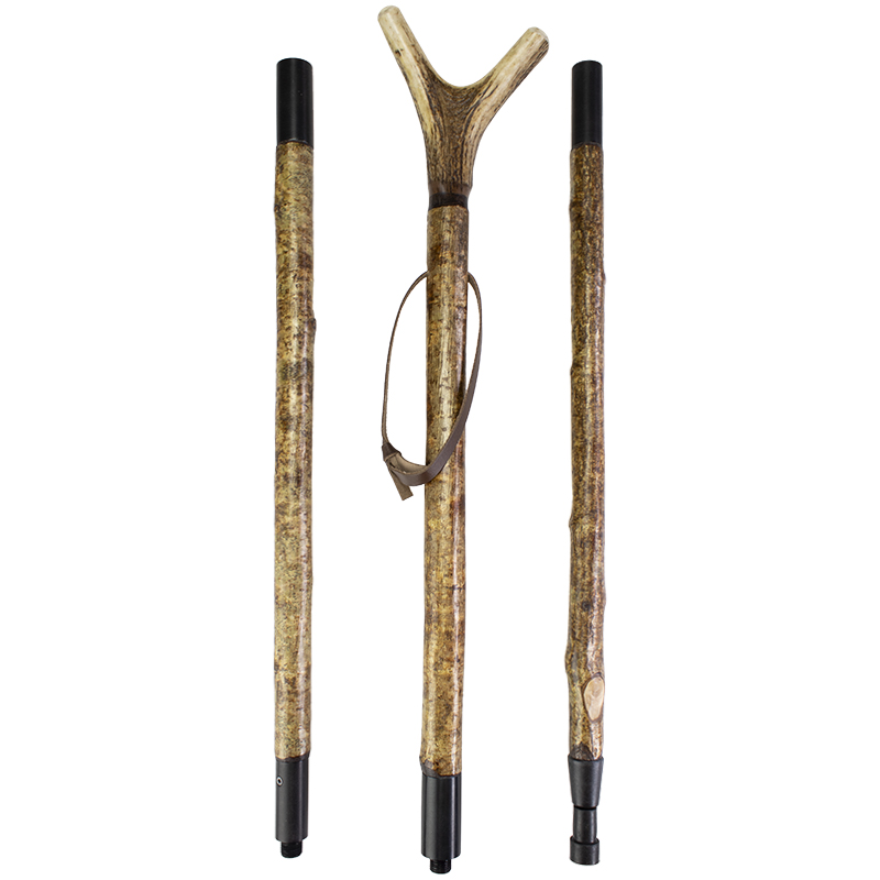 Staghorn ThreeSection Hazel Thumbstick WalkingSticks.co.uk