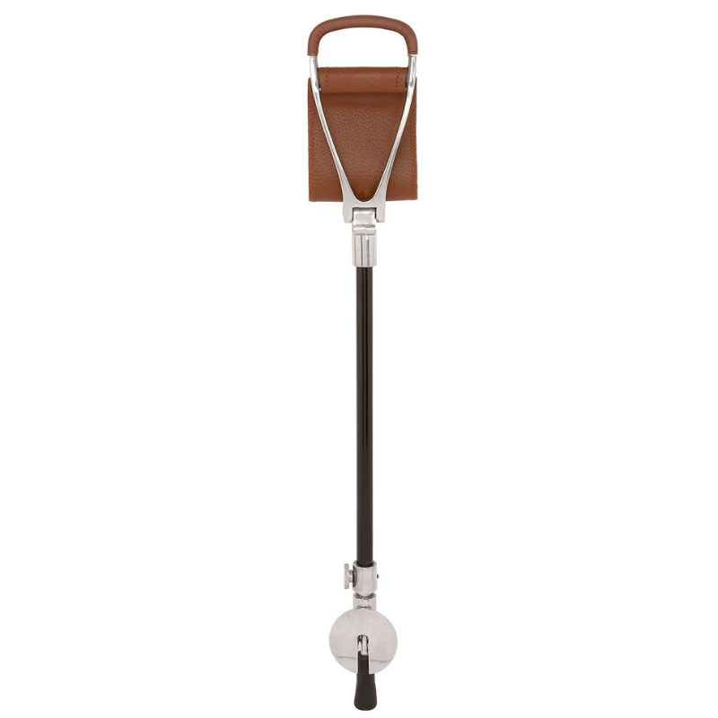 Tan Leather Adjustable Shooting Seat Stick with Black Shaft