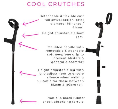 Cool Crutches Black Crutch (Pair)