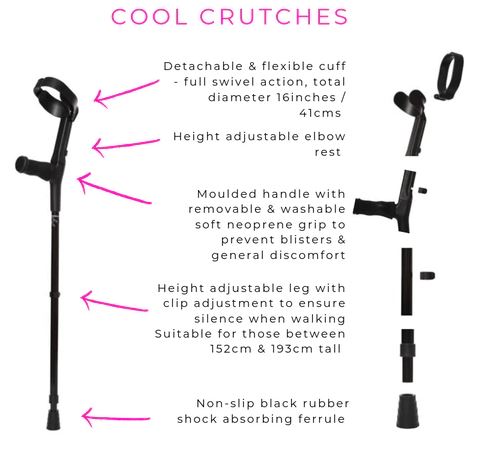 Cool Crutches Black Crutch (Right Handed) Cool Crutches Black Crutch (Right Handed)