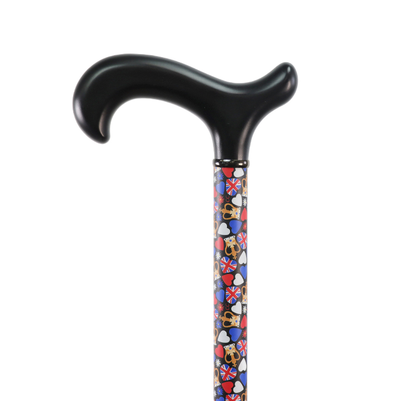 Union Jack 'Crowning Glory' Adjustable Derby Walking Cane