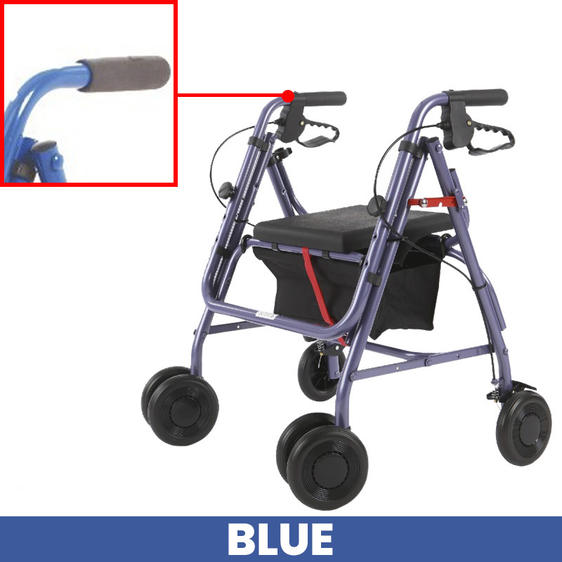 Uniscan Freeway 4-Wheel Walker with Pressure Brake (Blue)