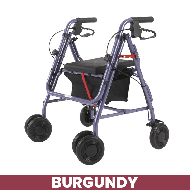 Uniscan Freeway 4-Wheel Walker with Lever Brake (Burgundy)