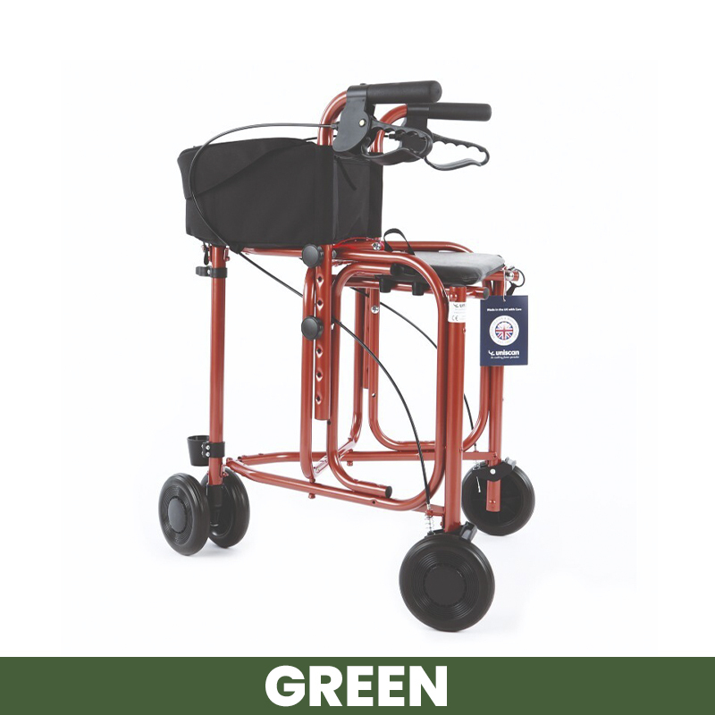 Uniscan Triumph 3-Wheel Walker with Lever Brake (Green)