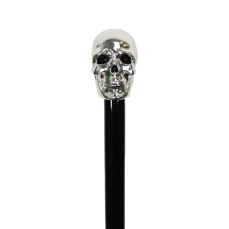 SilverPlated Skull Walking Cane WalkingSticks.co.uk