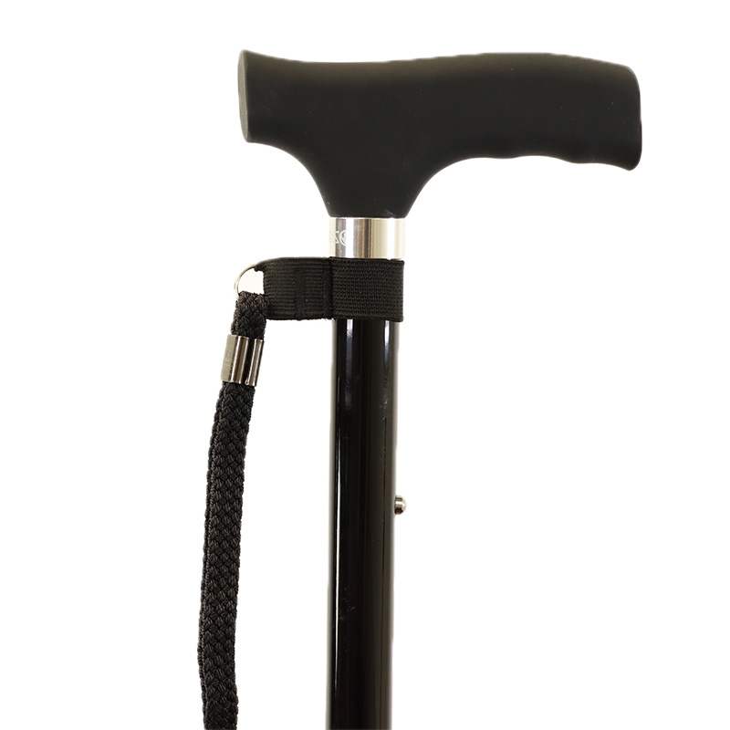 Ziggy Black Adjustable Lightweight Folding Walking Stick