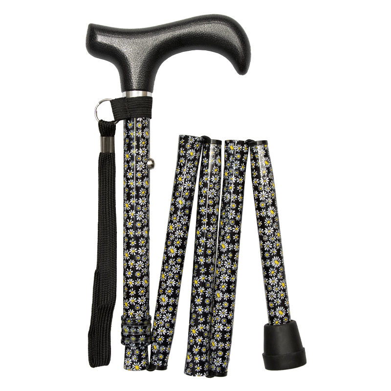 Daisies Adjustable Folding Walking Stick WalkingSticks.co.uk