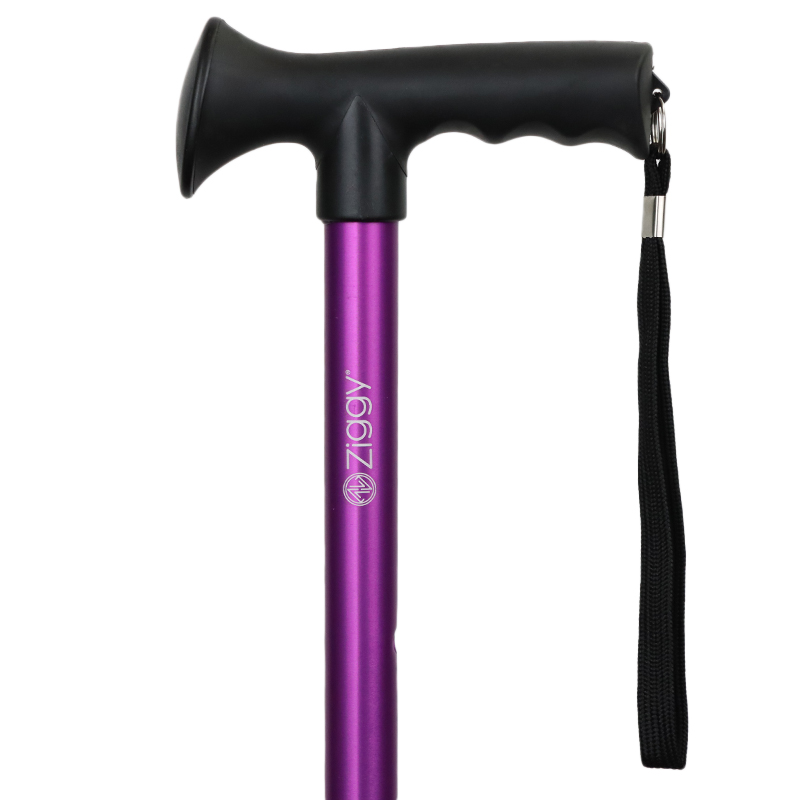 Ziggy Lilac Height-Adjustable Walking Stick with Gel Crutch Handle